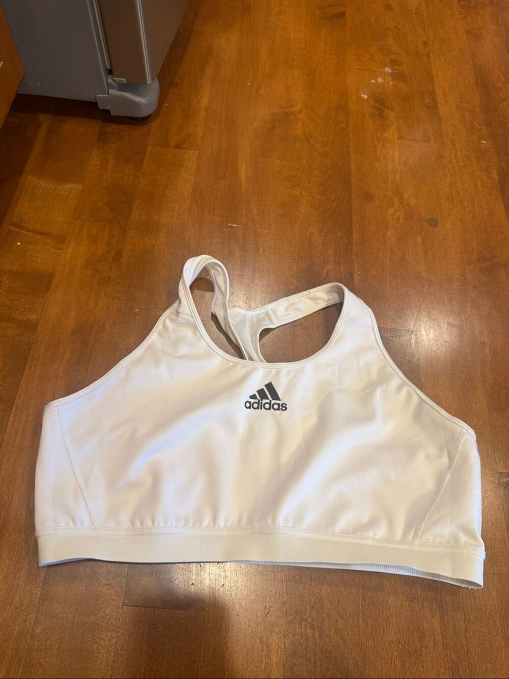 Adidas White Racerback Sports Bra Logo Athletic Estimated XXL